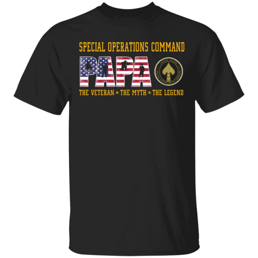 Special Operations Command Papa The Veteran The Myth The Legend Father’s Day Tshirt