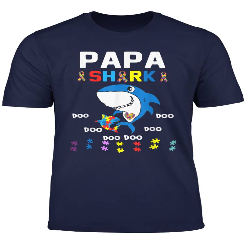 Cute Papa Shark Jigsaw T Shirts Funny Doo Father S Day T Shirt