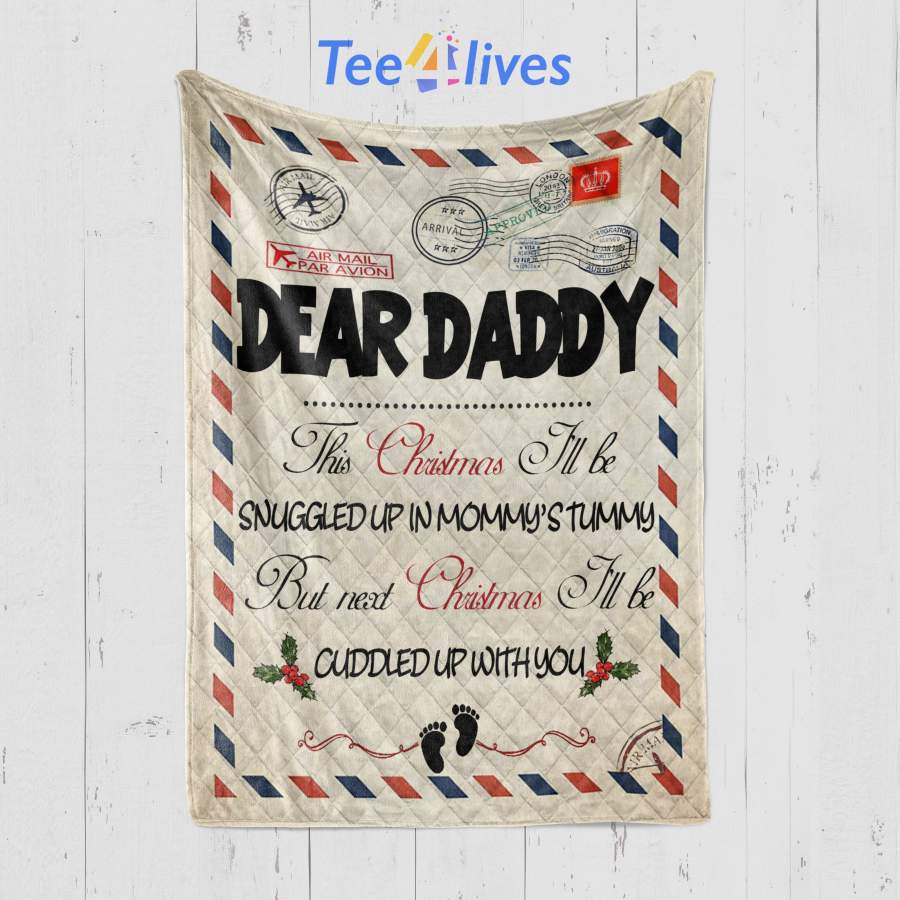 Custom Blanket Dear Daddy Blanket – Gift For Dad – Quilt Blanket