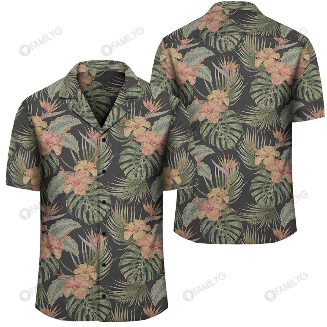 Tropical Hibiscus Monstera Leaf Hawaiian Shirt Summer Hawaiian For Men, Women, Couple