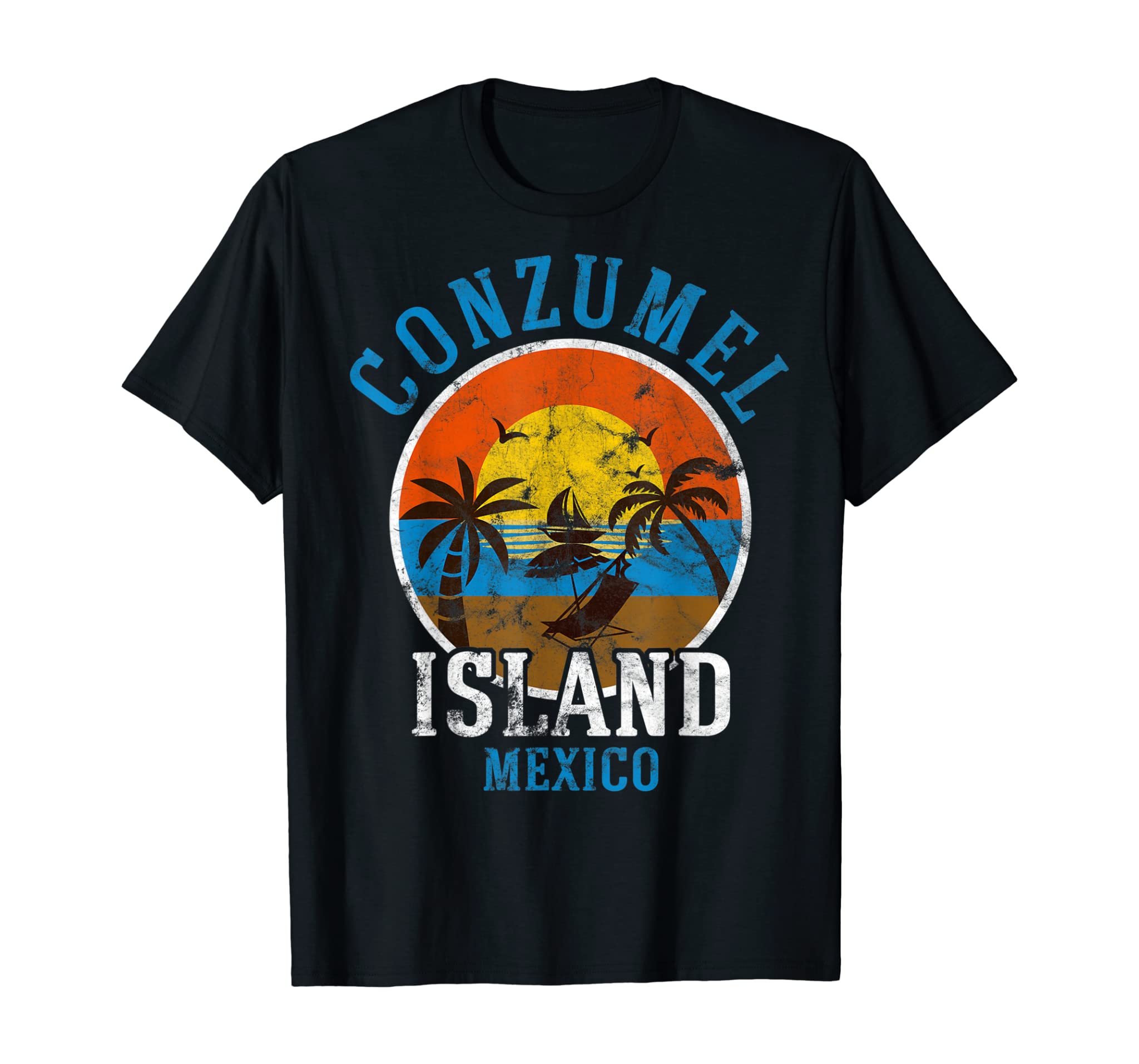 Cozumel Mexico Beaches Retro Cool Distressed Graphic Gift T-Shirt