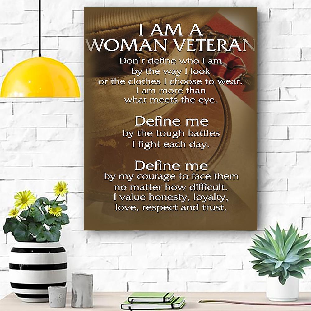 I Am A Woman Veteran Canvas Print Wall Art – Matte Canvas