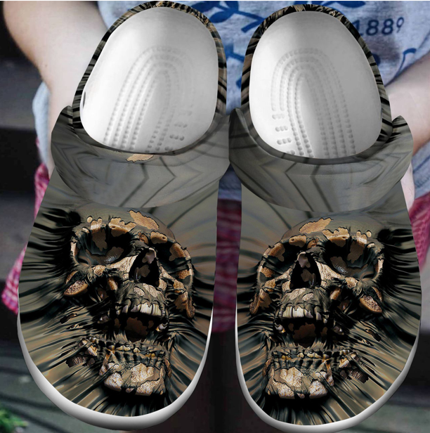 Skull Personalized Clog, Custom Name, Text, Color, Number Fashion Style For Women, Men, Kid, Print 3D Screaming Skull