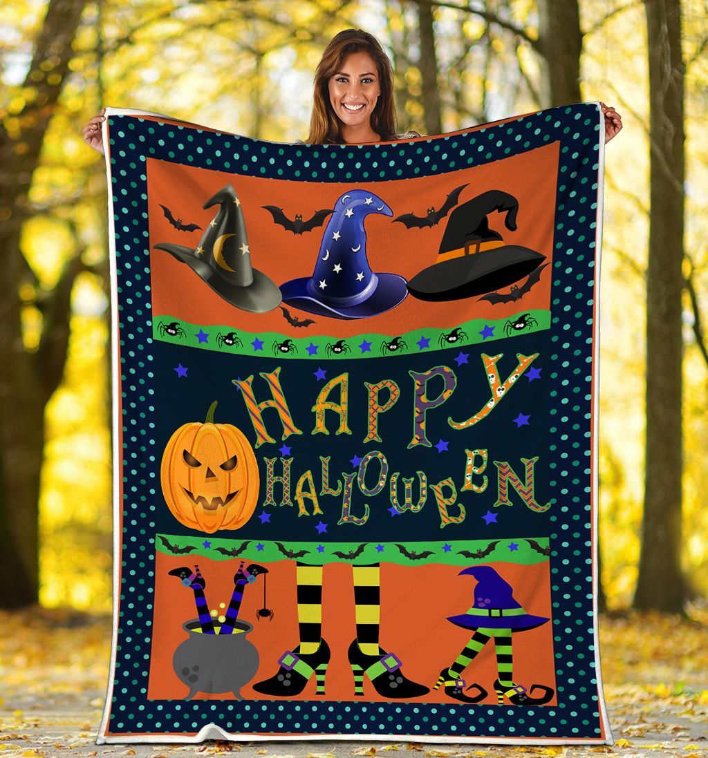 Witchcraft Happy Halloween Fleece Blanket – Quilt Blanket