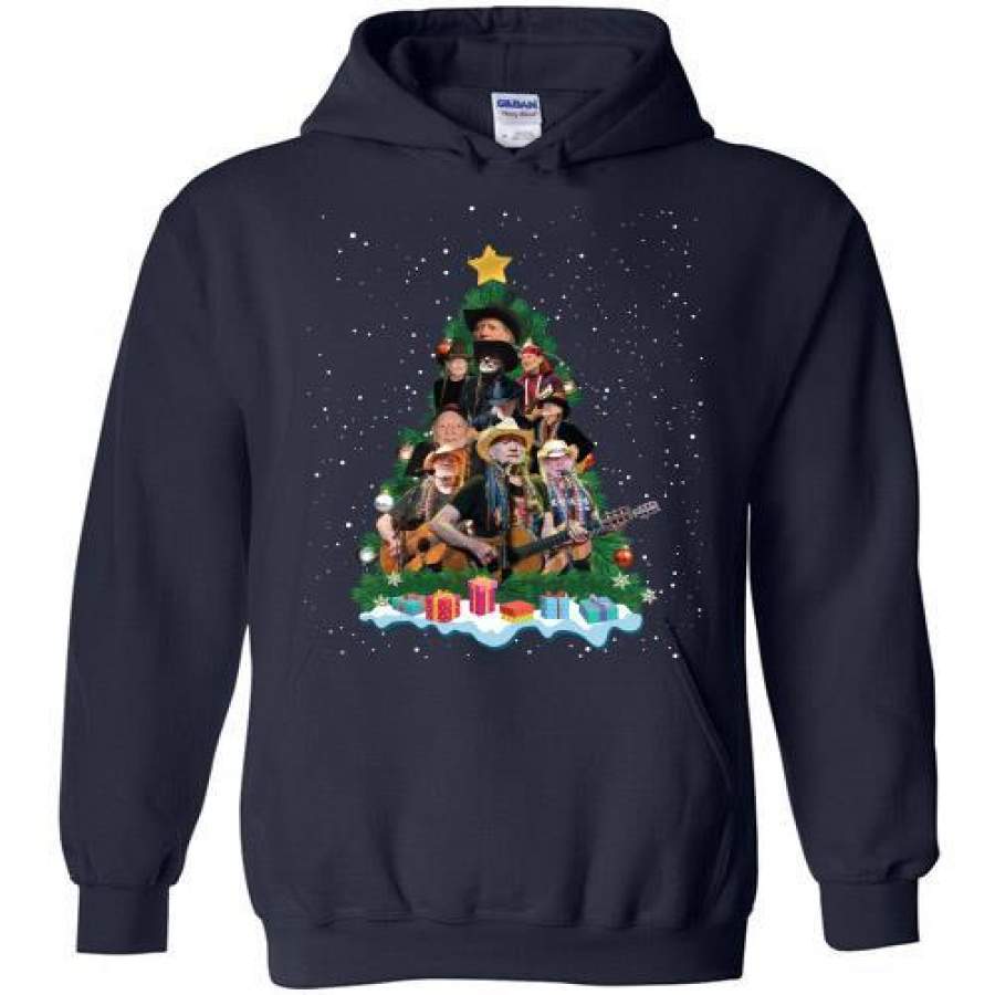 Willie Nelson Christmas Tree Christmas Hoodie