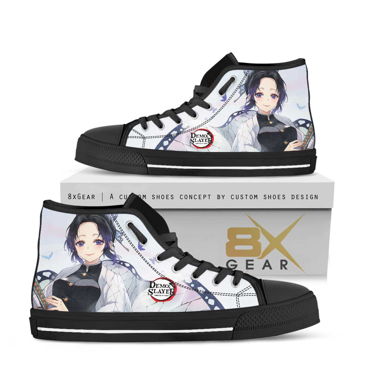 Demon Slayer Hi Top Sneakers Kochou Shinobu Anime Shoes