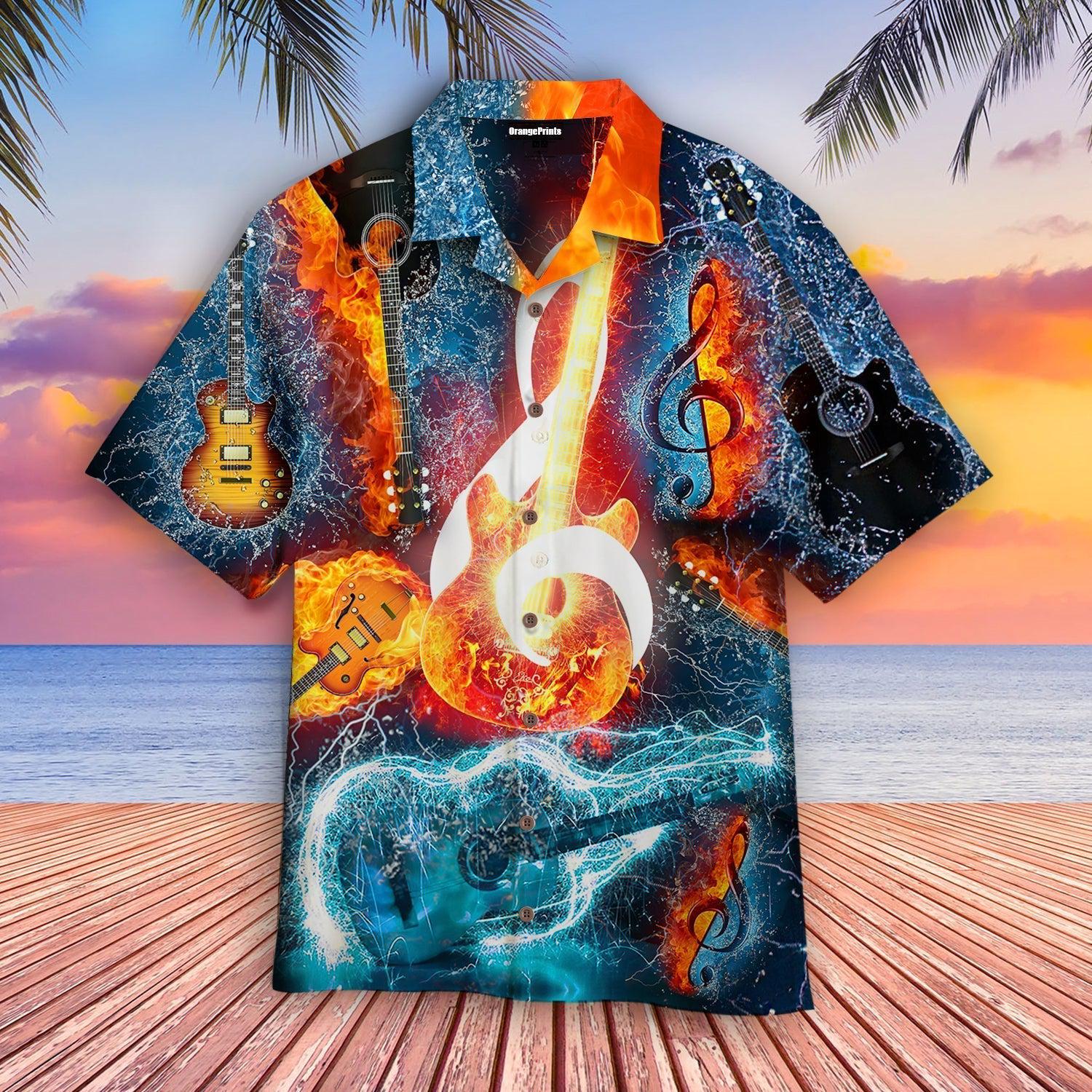 Musical Note Guitar Hawaii Shirt For Men Women Ha23246