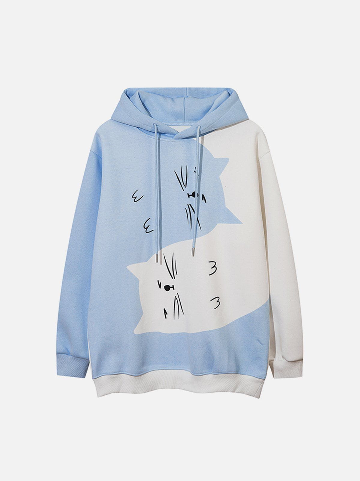 Talishko™ – Cat Contrasting Panel Hoodie