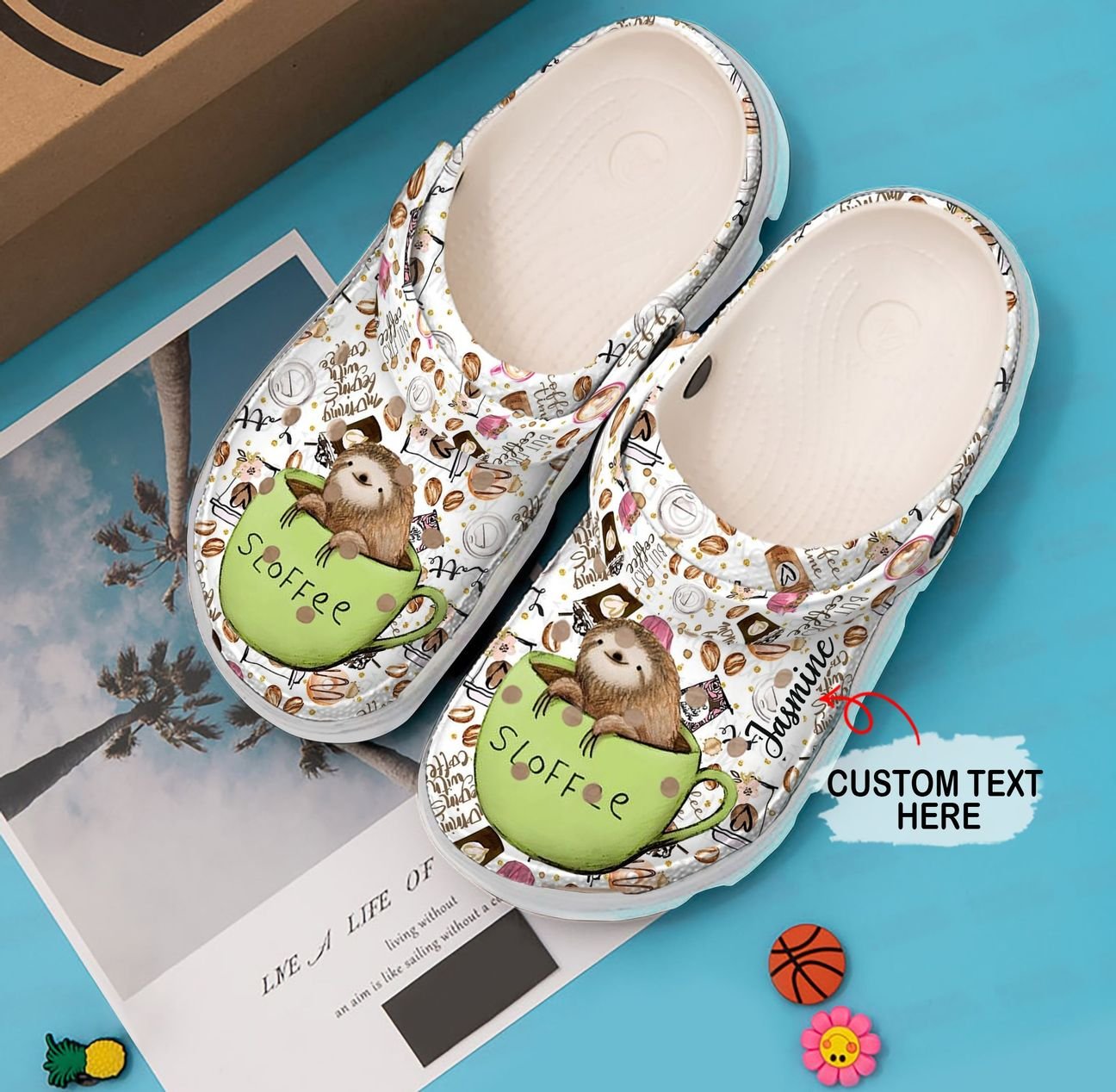 Coffee Personalized Clog, Custom Name, Text, Color, Number Fashion Style For Women, Men, Kid, Print 3D Sloffee