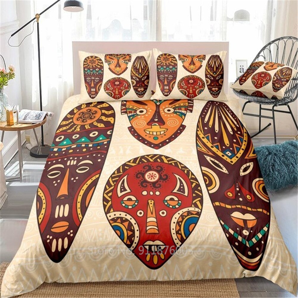 Africa Pattern 3D Printed Bedding Sets Ethnic African Bohemia Duvet Cover Set