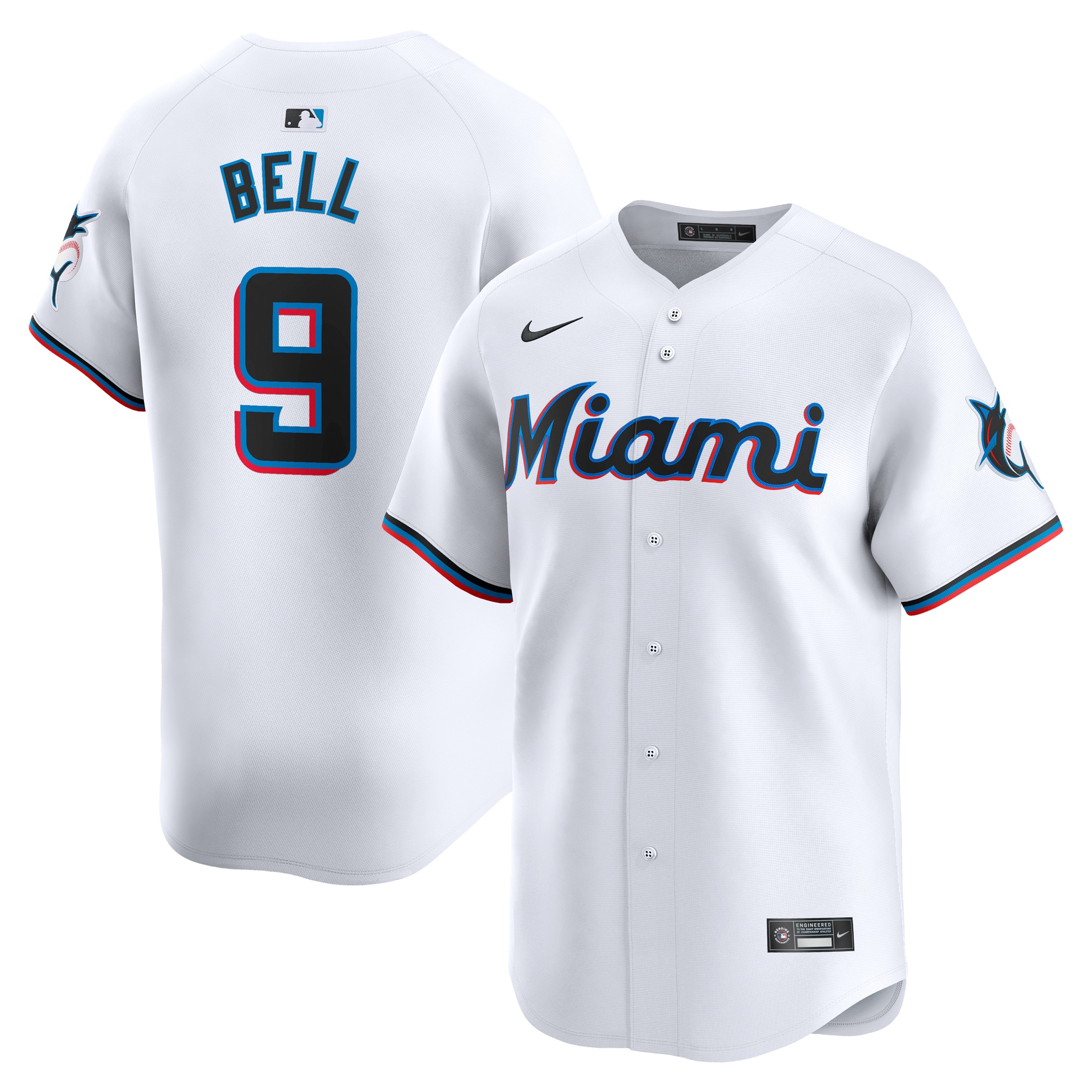 Josh Bell Miami Marlins Home Limited Player Jersey – White