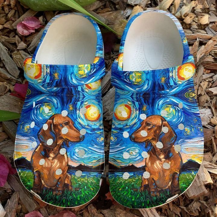 Dachshund Blue Sky Classic Clogs Shoes