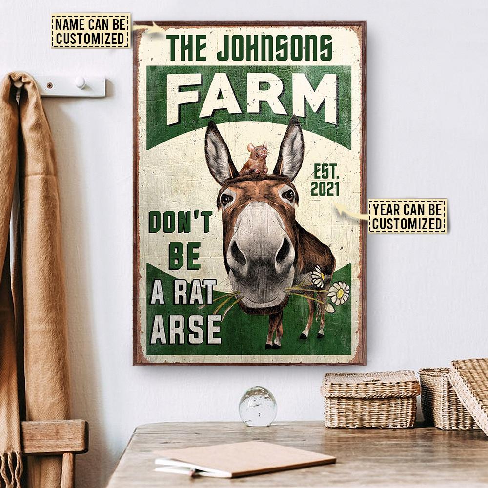 Aeticon Gifts Personalized Farm Donkey Dont Be A Canvas Mom Dad Gift Home Decor