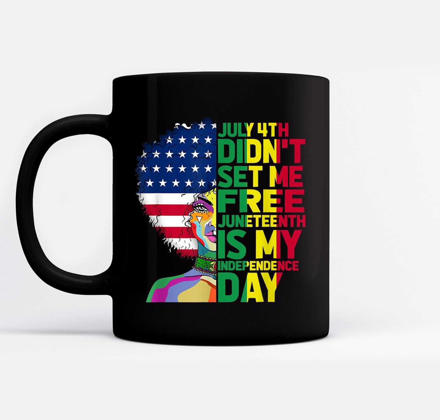 Juneteenth Dashiki American Flag Black Women Independence Ceramic Coffee Black Mugs