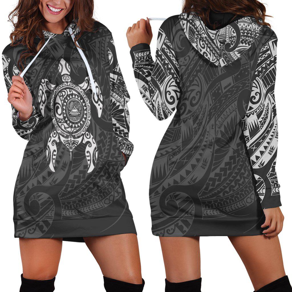 American Samoa Turtle Polynesian Hoodie Dress