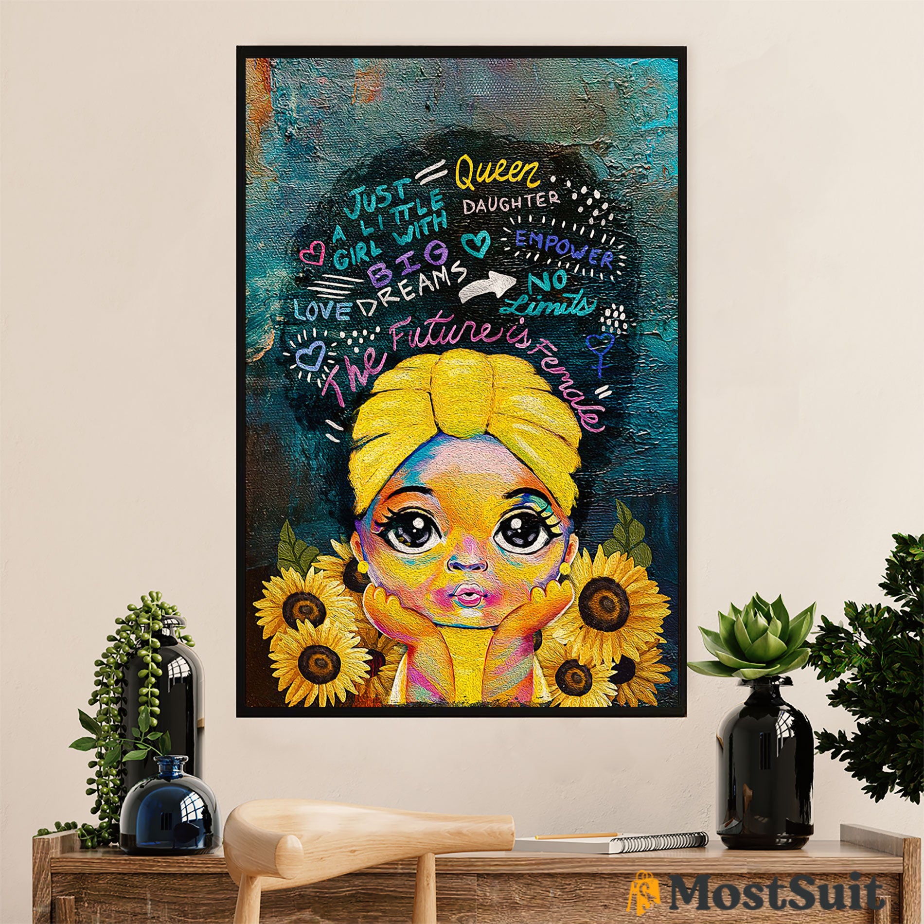 African American Afro Poster | Gift For Black Girl | Juneteenth Day Room Wall Art – Just A Little Black Girl