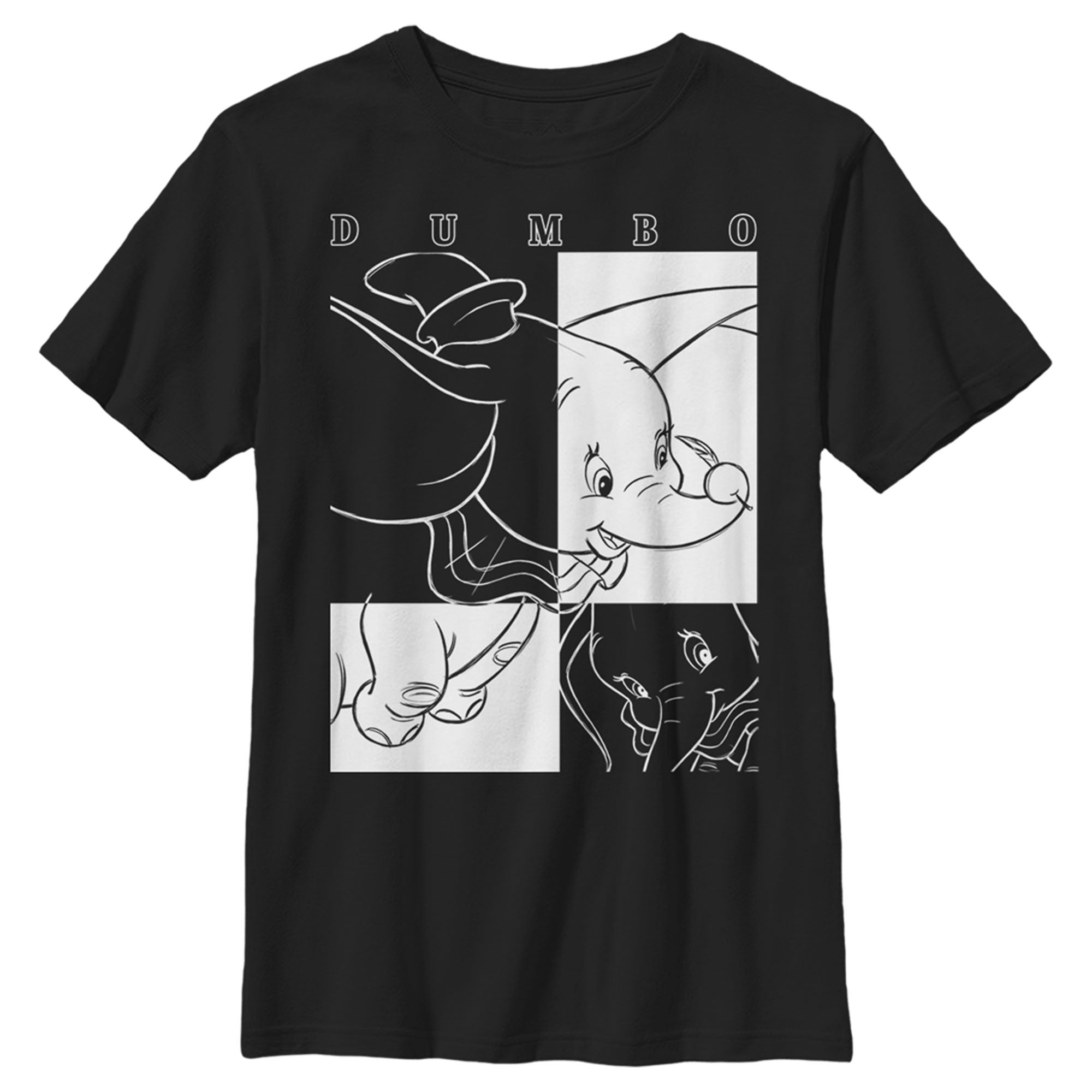 Boy’S Dumbo Black And White Squares T-Shirt