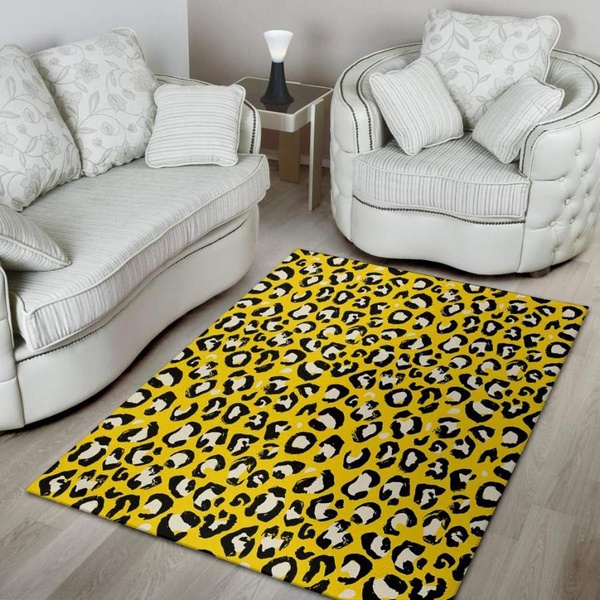 Yellow Leopard Area Rug