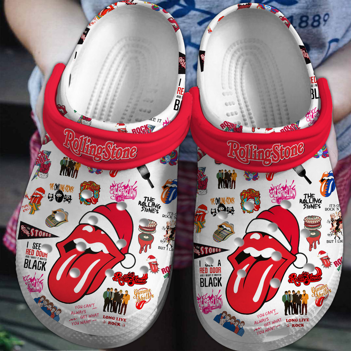 The Rolling Stones Music Crocs Crocband Clogs Shoes Comfortable For Men Women and Kids 7