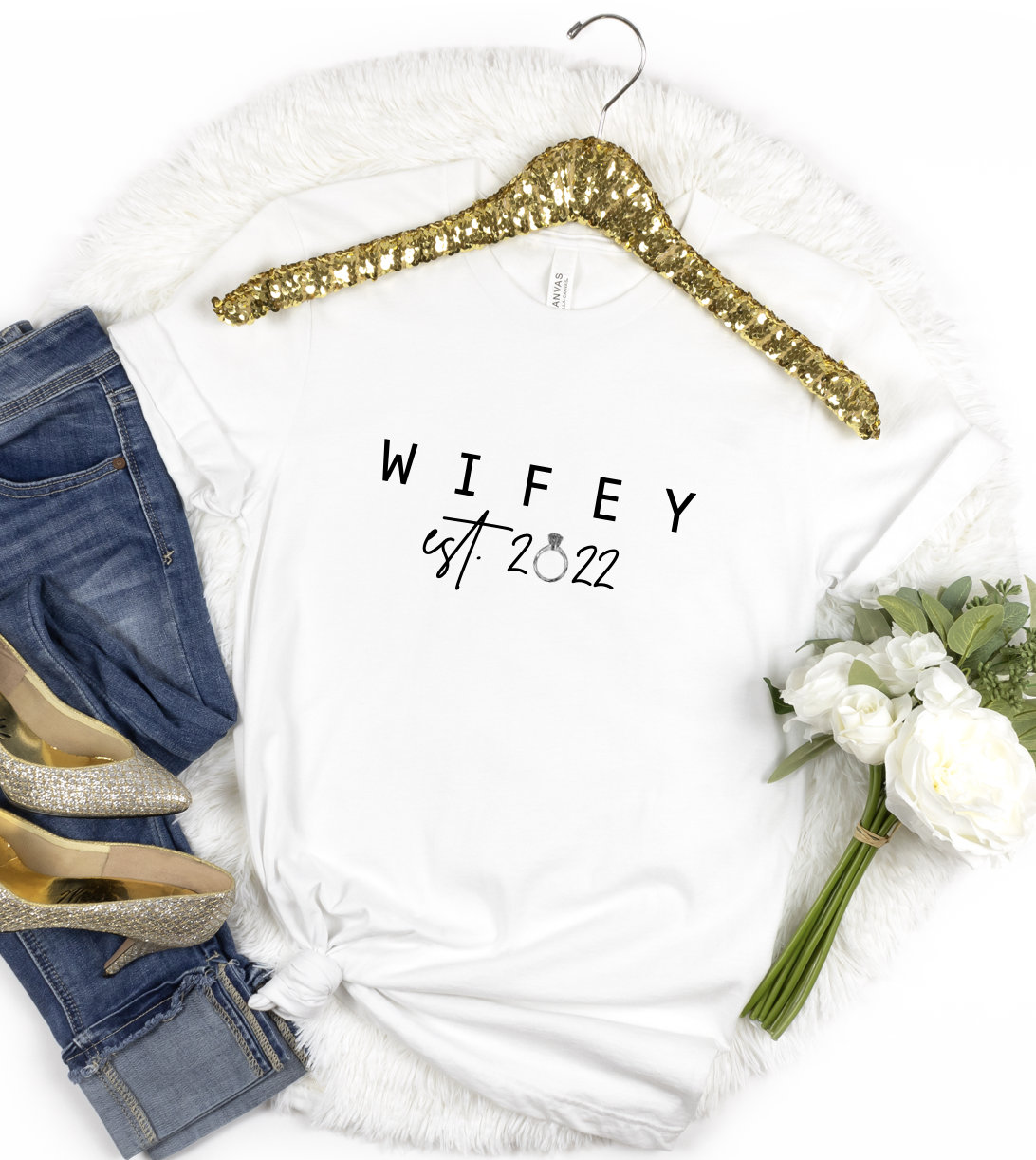 Wifey Shirt, Fiance Sweatshirt, Wife Est 2021/2022 shirt, Engagement gift for her, Bride to be gift, Future Mrs tee, Custom new engaged tee
