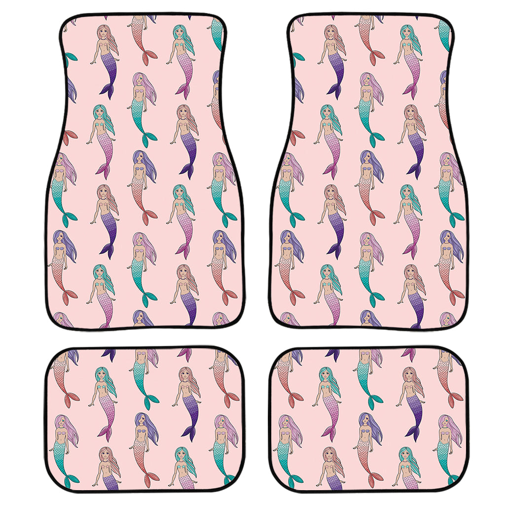 Mermaid Girls Pattern Print Front And Back Car Floor Mats, Front Car Mat