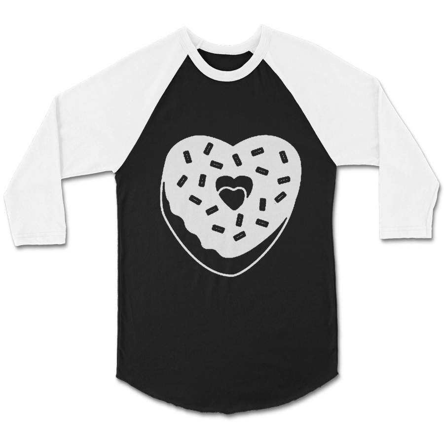 Donut Heart Valentines Day Mommy And Me Matching Candy Funny Cute CPY Unisex 3/4 Sleeve Baseball Tee T-Shirt