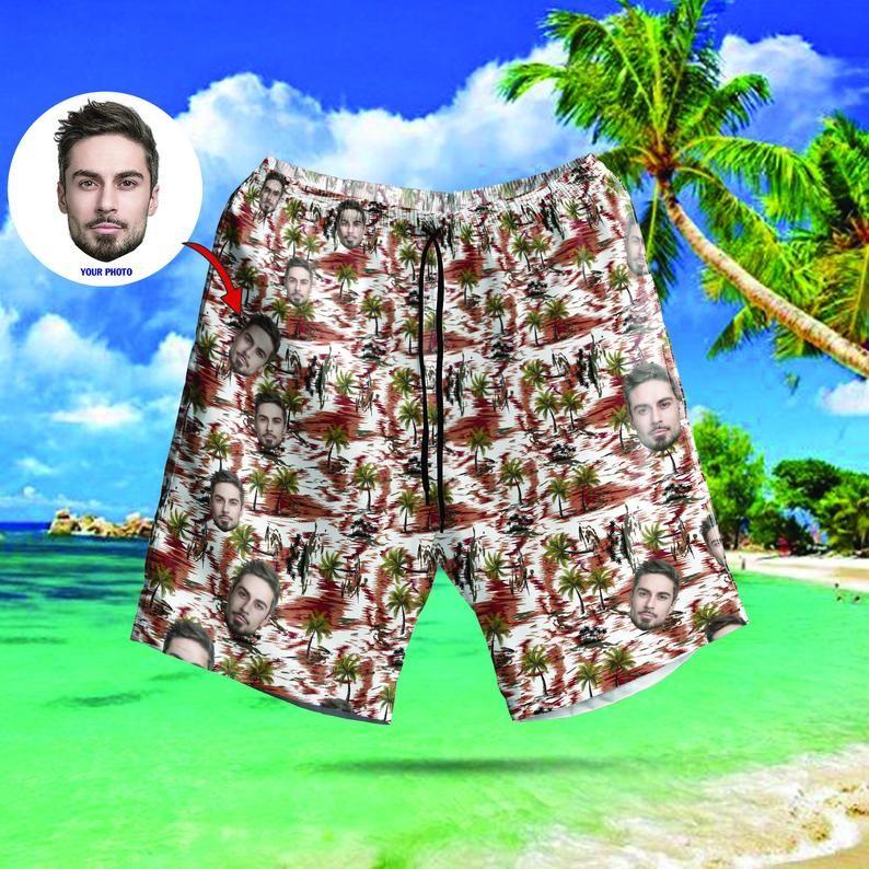 Beach Shirt Felacia [Hawaii Shirt] , Custom Face Zx18199