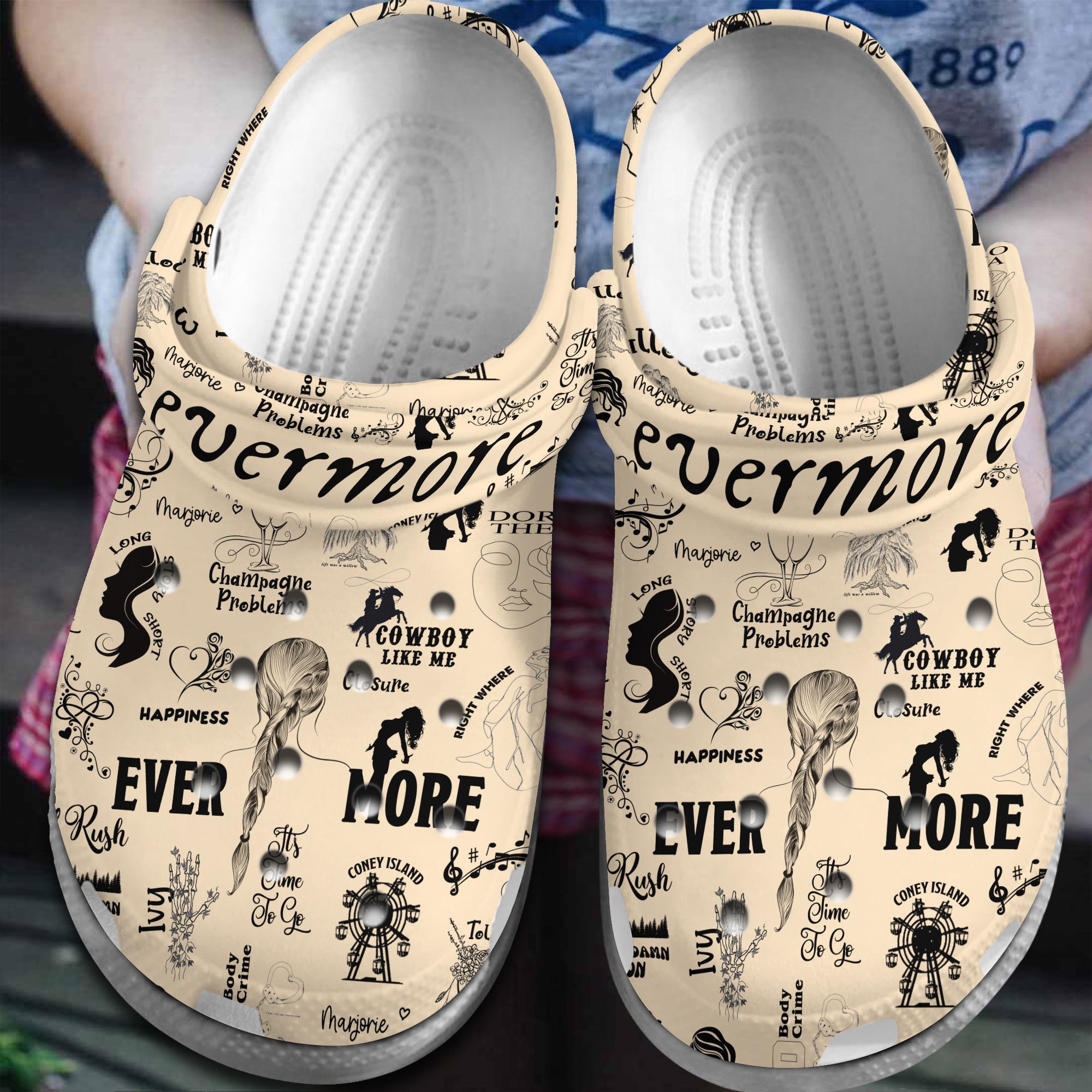 Taylor Swift Music Evermore Crocss Crocband Clogs Shoes Comfortable For Men Women And Kids Do58T9Aq