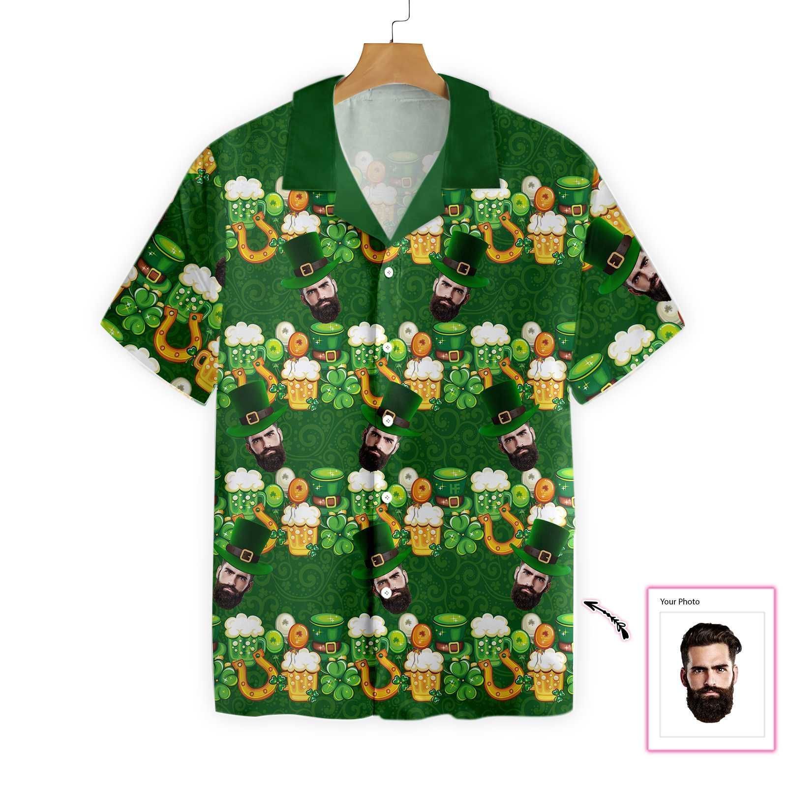 Shop From 1000 Unique Saint Patricks Day Personalized Beard Face Hawaii Aloha Shirts Dh Ha78736