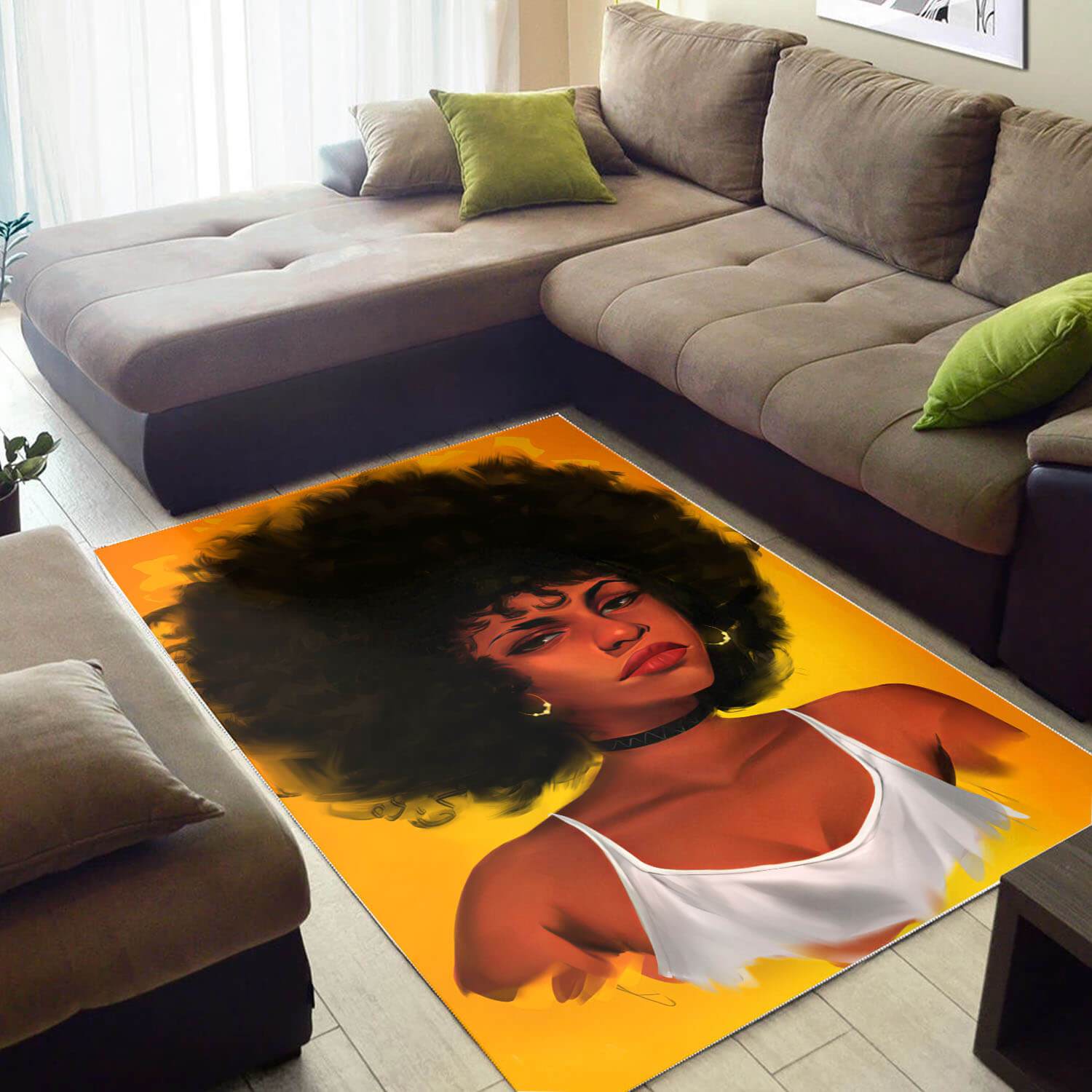 African American Area Rugs Beautiful Afro American Girl African American Print Rug African Themed House Decor WBG48697