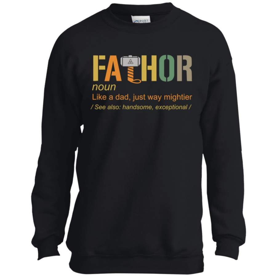 Thor Fathor Way Cooler Dad Youth Kids Sweatshirt
