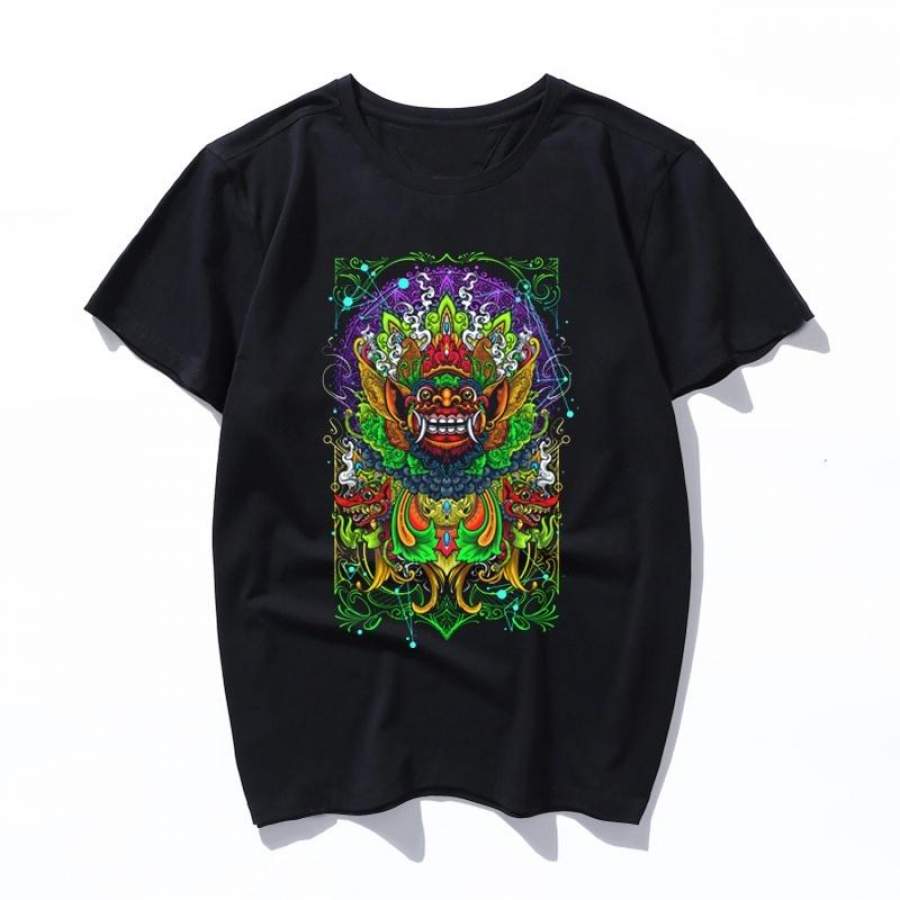 balinese barong Printed Men T Shirt Women Casual Ulzzang Aesthetic Fun Streetwear Tshirt Tops Short Sleeve Female T-shirt