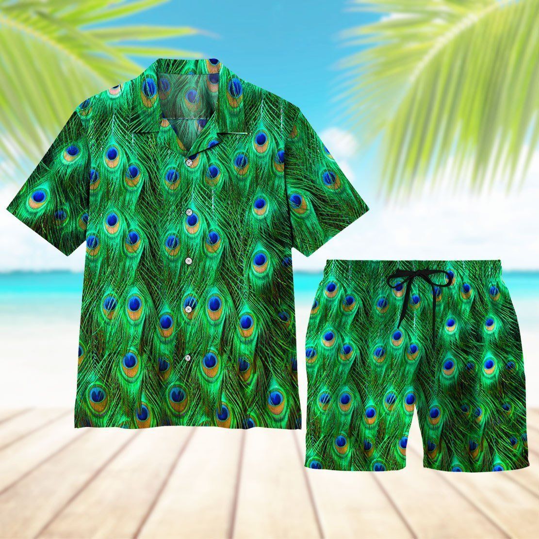 Peacock Hawaii Shirt Set Unisex Ha92781