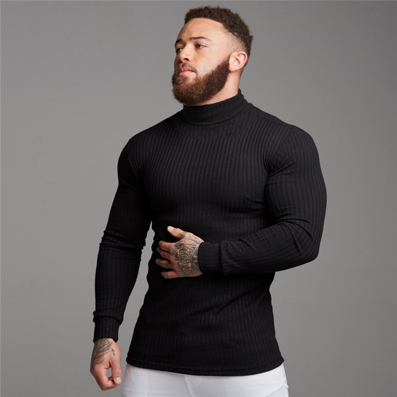 Autumn Winter Fashion Turtleneck Mens Thin Sweaters Casual Roll Neck Solid Warm Slim Fit Sweaters Men Turtleneck Pullover Male alx