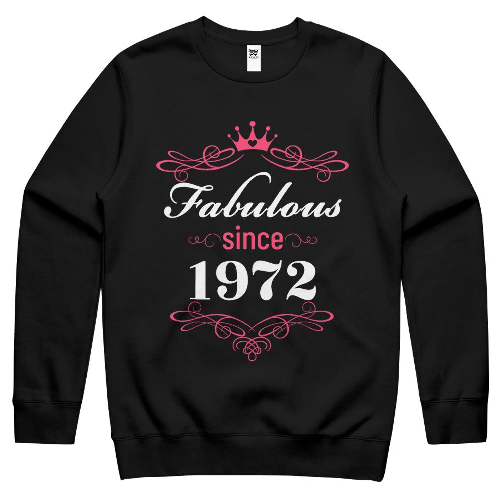 Fabulous Since 1972 50Th Birthday Shirt For Women Gift Crewneck Sweatshirt