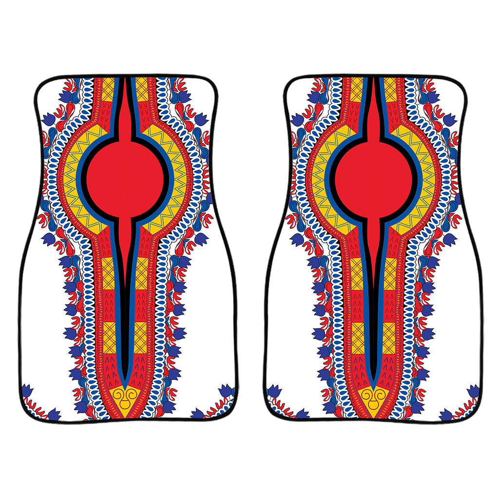 Red And White African Dashiki Print Front Car Floor Mats