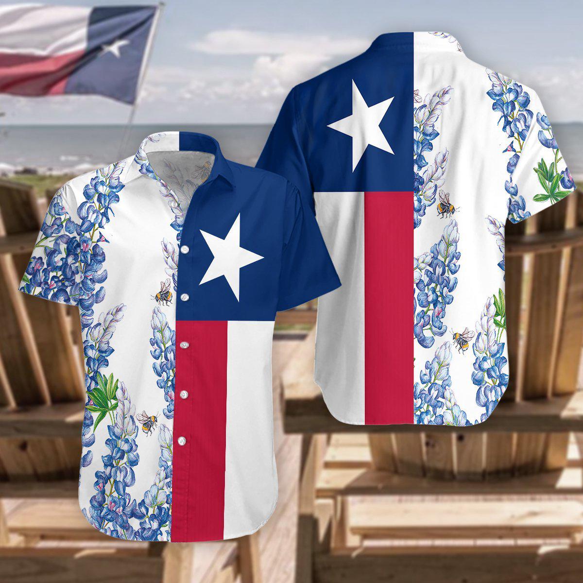 Texas Flag Bluebonnets Hawaiian Shirt – For Men And Women