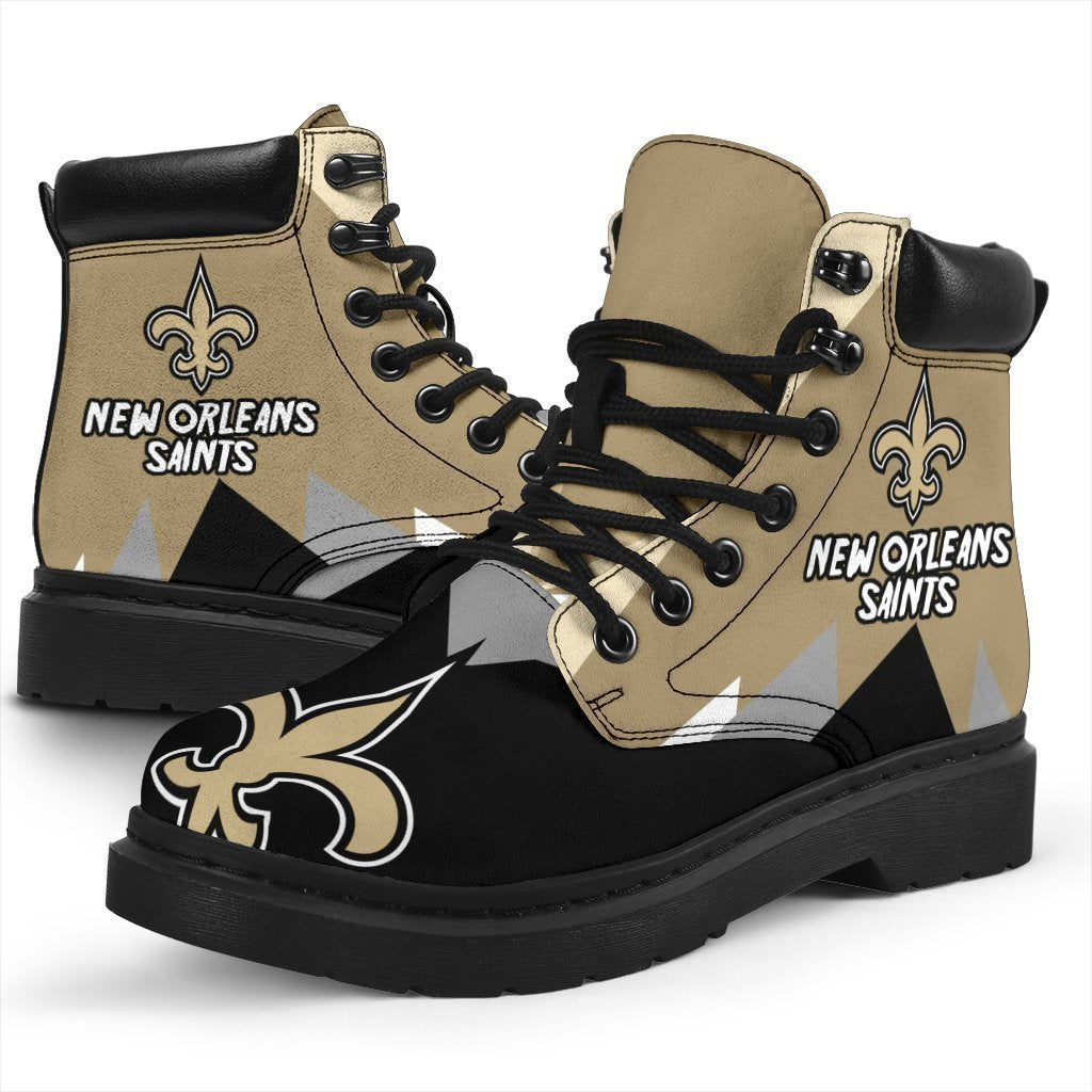 New Orleans Saints All Season Boots | Casual Shoes | Vegan Leather Custom Boot Shoes Tb134