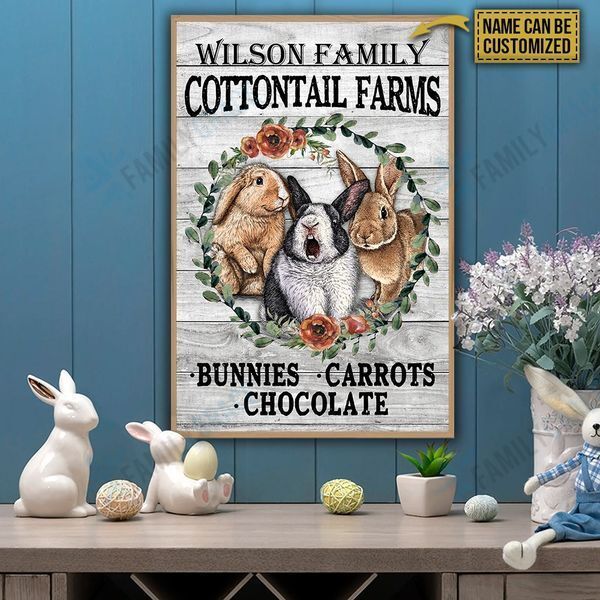 Personalized Rabbit Cottontail Farms Vertical Poster TV1402