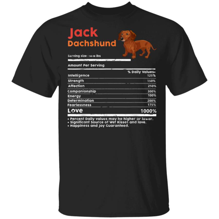 Funny Vintage Dachshund Facts Nutrition Dog Lover Gifts TShirt