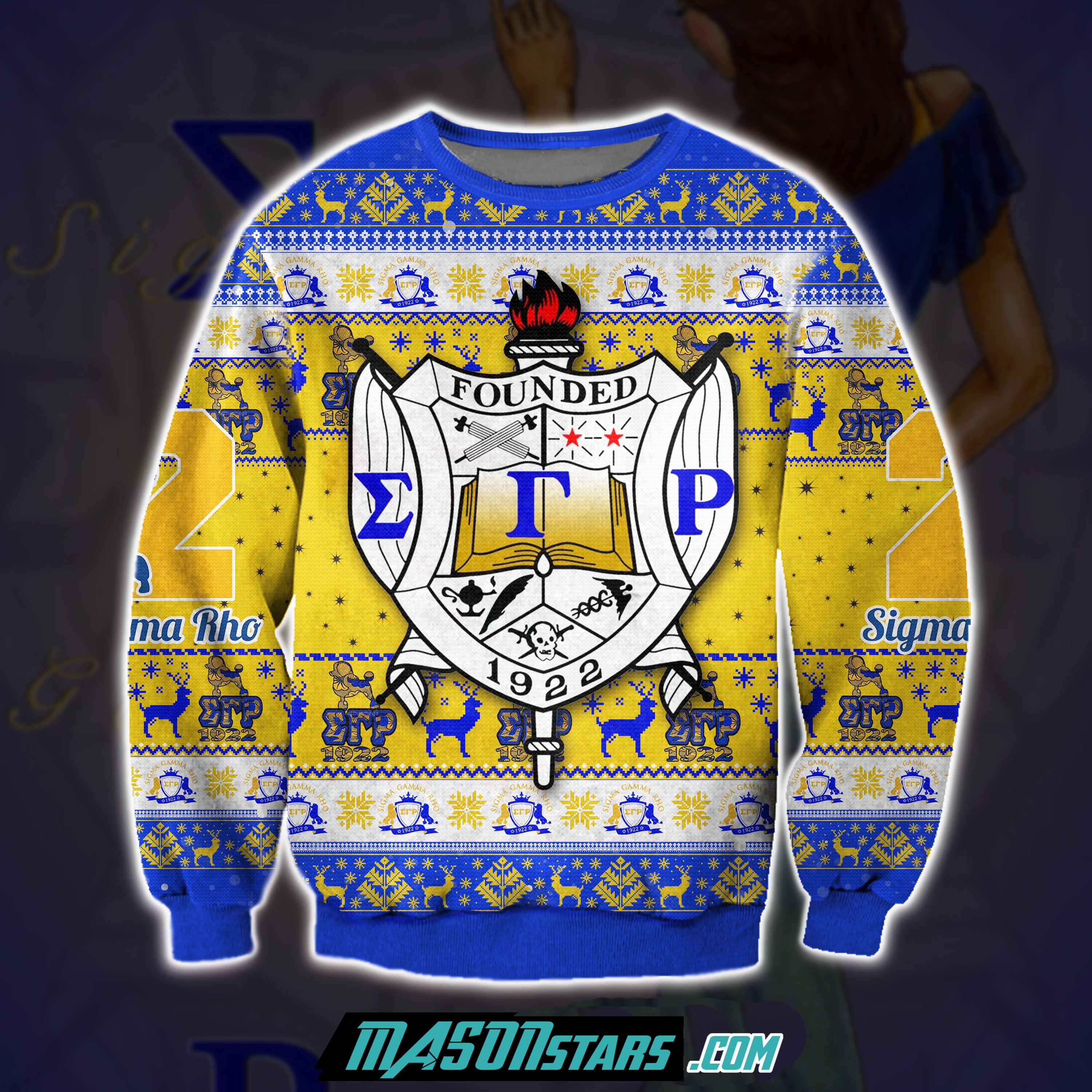 SIGMA GAMMA RHO 3D PRINT UGLY CHRISTMAS SWEATER