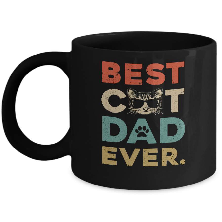 Vintage Best Cat Dad Ever Cat Daddy Gift Mug