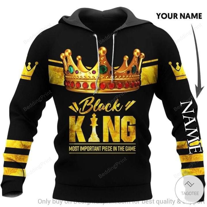 Personalized Black King Most Important Piece In The Game Custom 3D All Over Print Hoodie, Zip-Up Hoodie