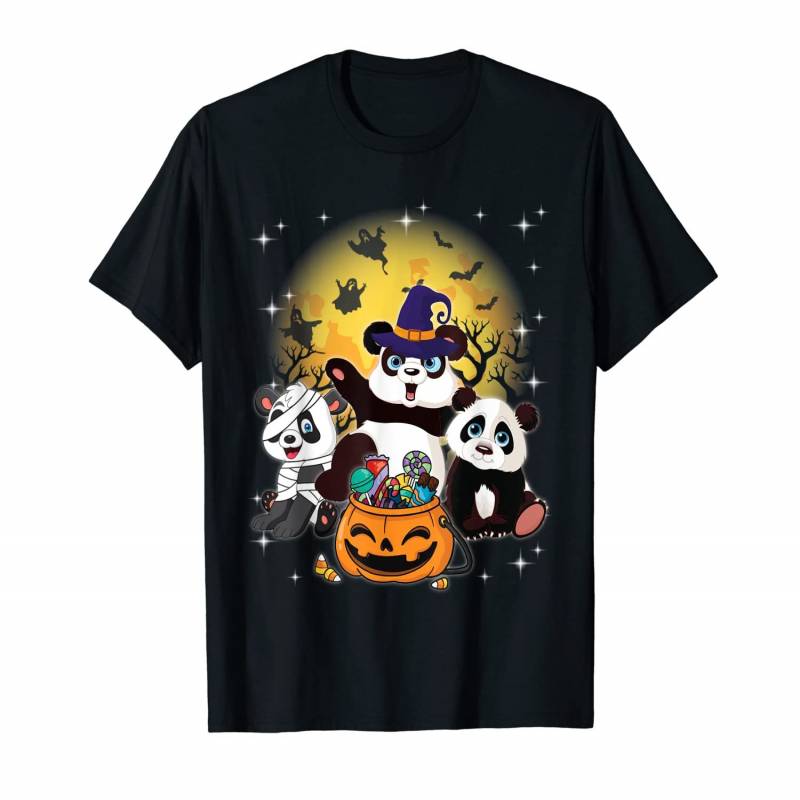 Panda Mummy Witch Moon Ghosts Pumpkin Candy Halloween Shirt