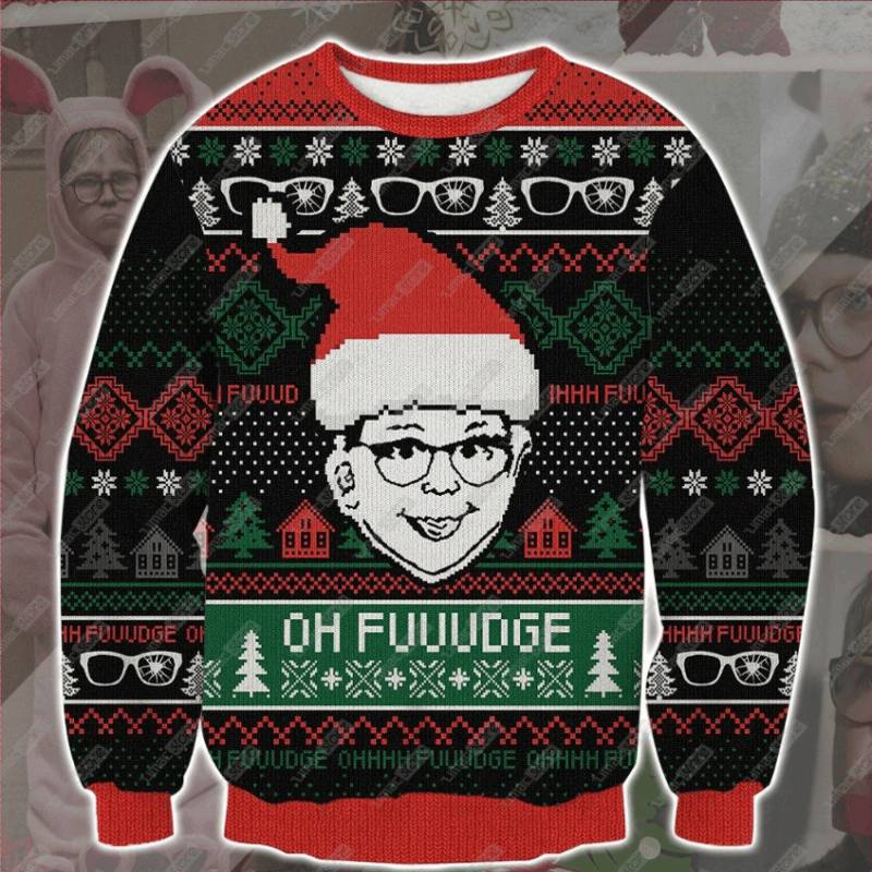 A Christmas Story Oh Fudge Ugly Christmas All Over Print Sweatshirt T-Shirt
