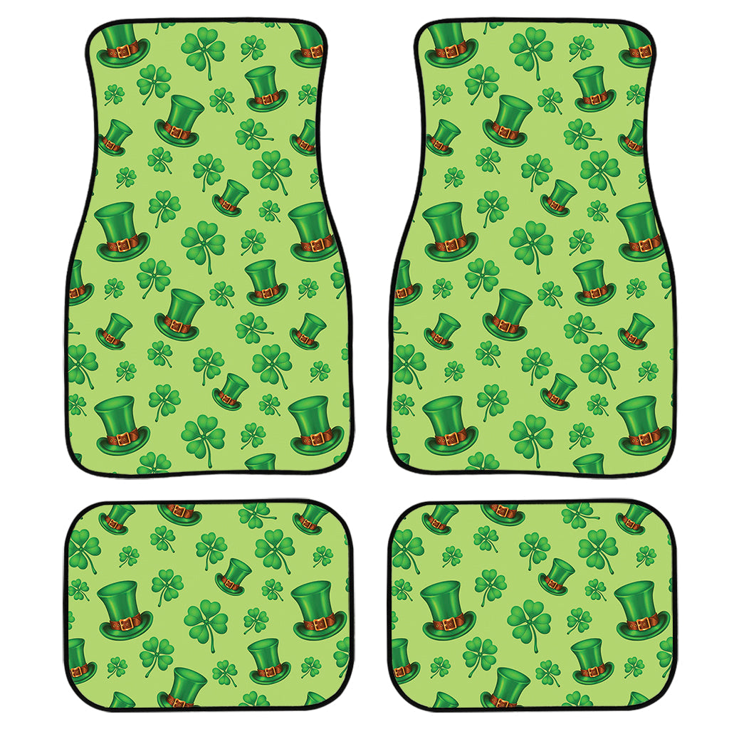 Clover And Hat St. Patrick’S Day Print Front And Back Car Floor Mats, Front Car Mat