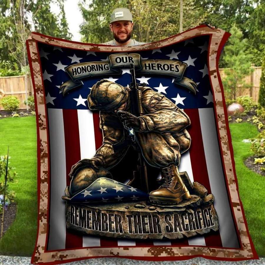 Blanket Gift For Veteran Honoring Our Heroes Remember Their Sarcastic