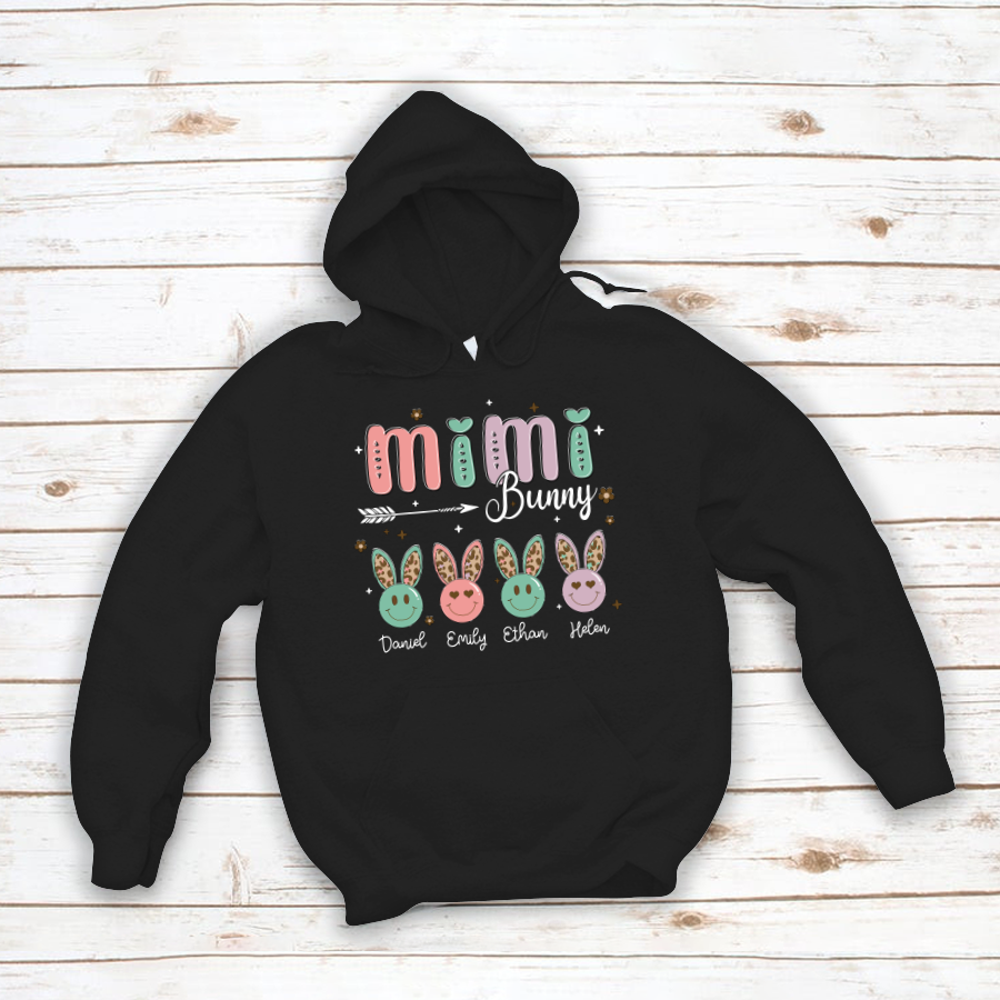 Personalized Bunny Grandma With Grandkids Cute Hoodie