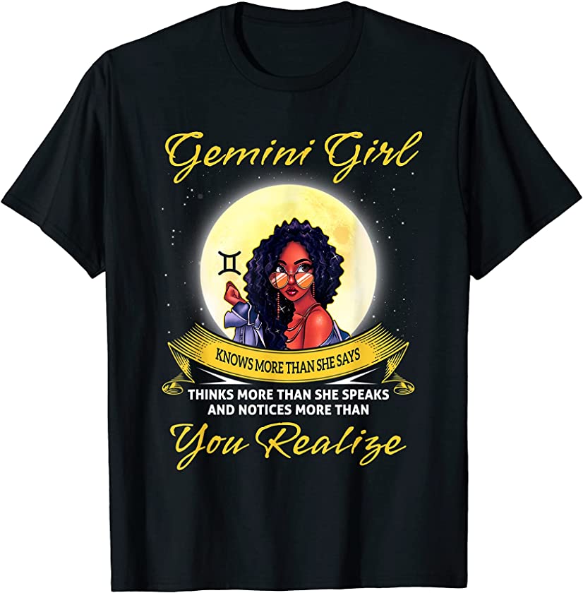 Gemini Girl Birthday Shirt May June Black Queen Women T-Shirt