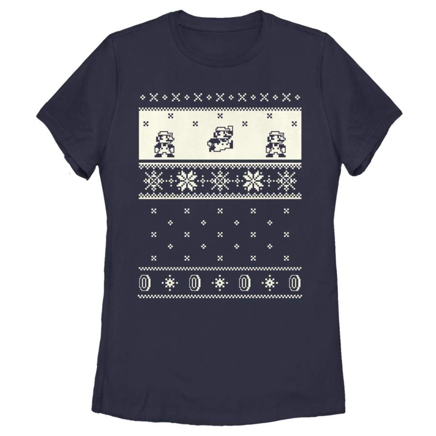 Nintendo Women’s Christmas Sweater Mario  T Shirt